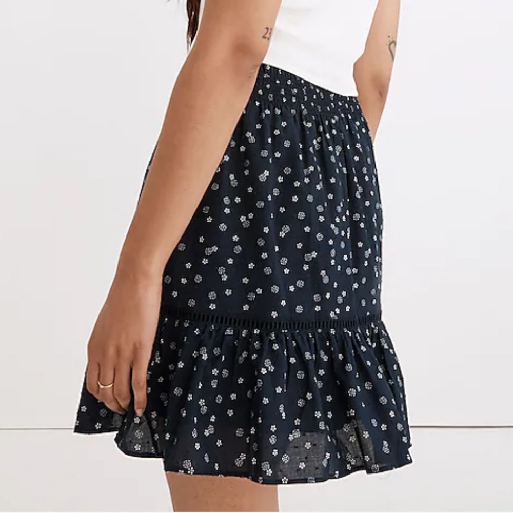 Madewell Smock Waist Ruffle Mini Skirt - Picture 2 of 5